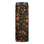 Patroon voor rode en gouden kerstversieringen thermosbeker (Achterkant)