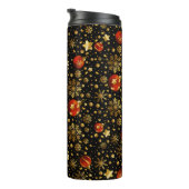 Patroon voor rode en gouden kerstversieringen thermosbeker (Geroteerd rechts)