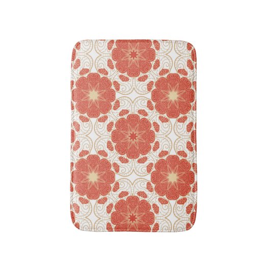 Patroon voor rode en goudflens badmat (Voorkant Verticaal)