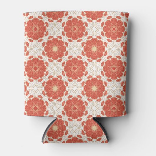 Patroon voor rode en goudflens blikjeskoeler (Voorkant)