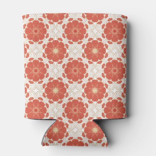 Patroon voor rode en goudflens blikjeskoeler (Achterkant)