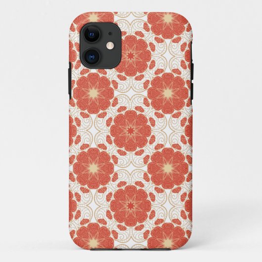Patroon voor rode en goudflens Case-Mate iPhone case (Achterkant)