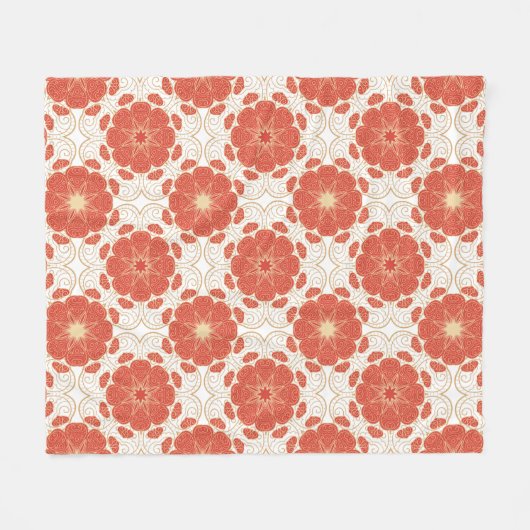 Patroon voor rode en goudflens fleece deken (Voorkant (Horizontaal))