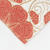 Patroon voor rode en goudflens fleece deken (Hoek)