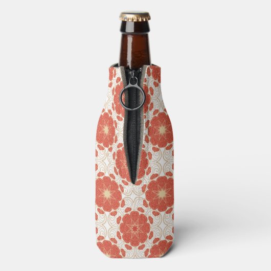 Patroon voor rode en goudflens flesjeskoeler (Fles Achterkant)