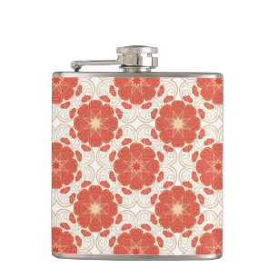 Patroon voor rode en goudflens heupfles