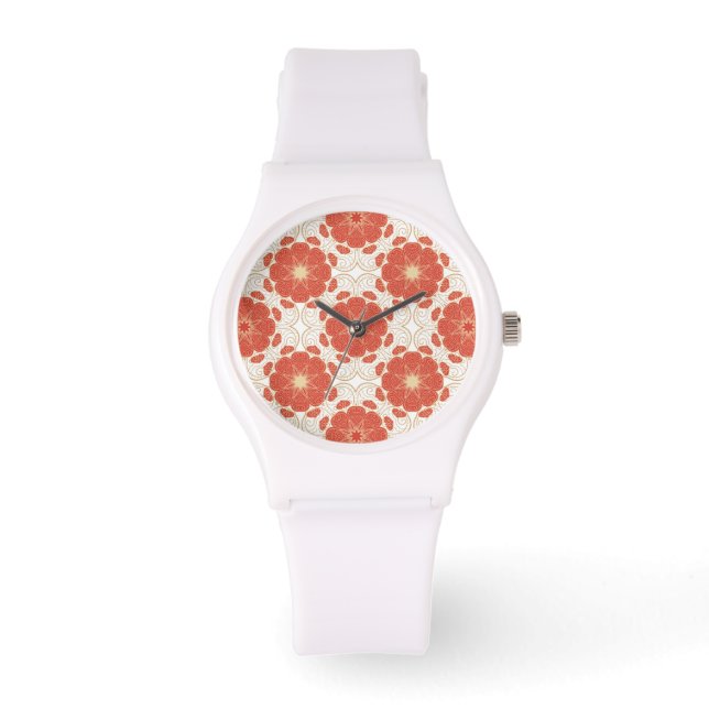 Patroon voor rode en goudflens horloge (Voorkant)