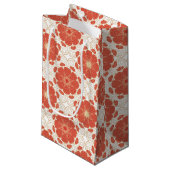 Patroon voor rode en goudflens klein cadeauzakje (Voorkant Gekanteld)