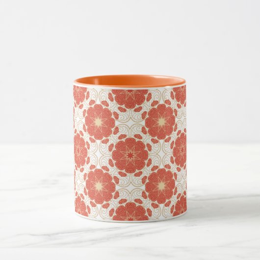 Patroon voor rode en goudflens mok (Midden)