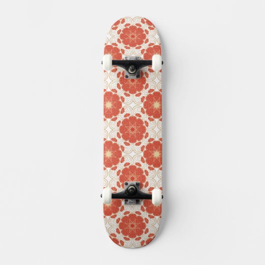 Patroon voor rode en goudflens persoonlijk skateboard (Voorkant)