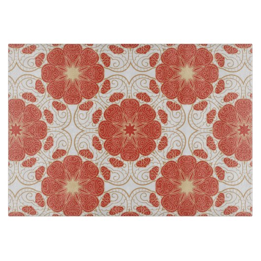 Patroon voor rode en goudflens snijplank (Voorkant)