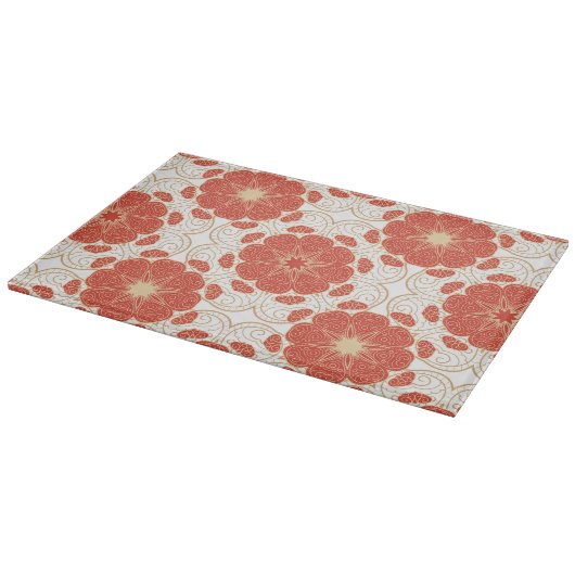 Patroon voor rode en goudflens snijplank (Hoek)