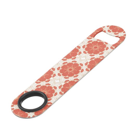 Patroon voor rode en goudflens speed flessenopener (Achterkant Gekanteld)