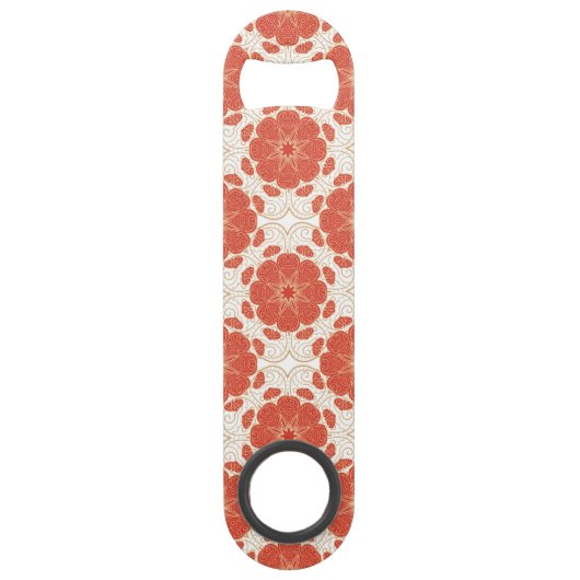 Patroon voor rode en goudflens speed flessenopener (Voorkant)