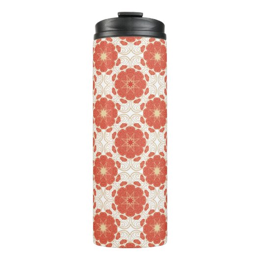 Patroon voor rode en goudflens thermosbeker (Voorkant)