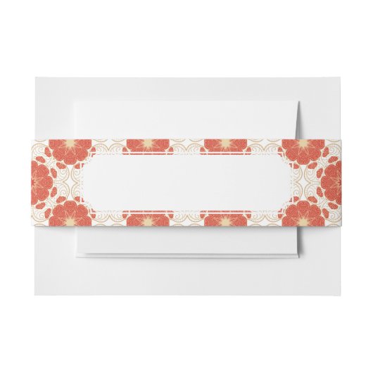 Patroon voor rode en goudflens uitnodigingen wikkel (Voorkant Voorbeeld)