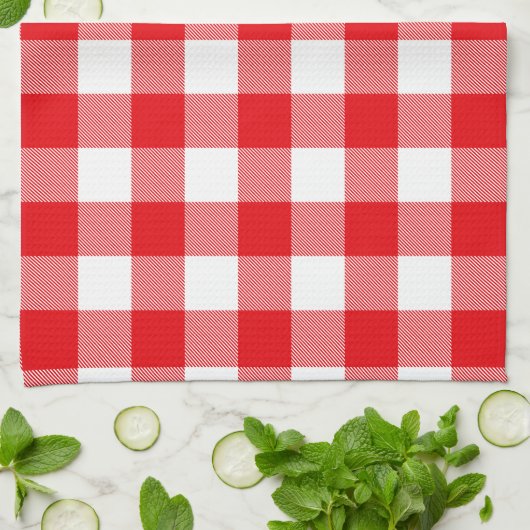 Patroon voor rode en witte buffels theedoek (Gevouwen)