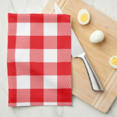 Patroon voor rode en witte buffels theedoek (Quarter Fold)