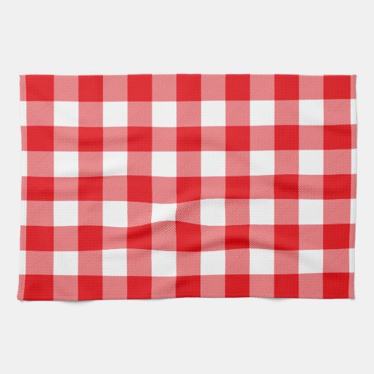 Patroon voor rode en witte buffels theedoek (Horizontaal)