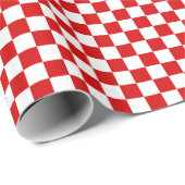 Patroon voor rode en witte cheques cadeaupapier (Rol Hoek)