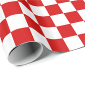 Patroon voor rode en witte cheques cadeaupapier (Rol Hoek)