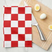 Patroon voor rode en witte cheques theedoek (Quarter Fold)