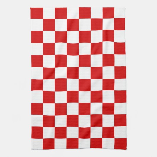 Patroon voor rode en witte cheques theedoek (Verticaal)