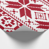 Patroon voor rode en witte kerst cadeaupapier (Hoek)