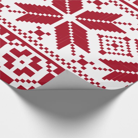 Patroon voor rode en witte kerst cadeaupapier (Hoek)