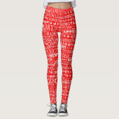 Patroon voor rode en witte kerstfeestjes leggings (Voorkant)