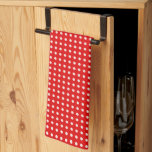 Patroon voor rode en witte poka theedoek<br><div class="desc">Helderrode en witte poka-dot Pattern Kitchen Towel</div>