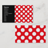 Patroon voor rode en witte poka visitekaartje (Voorkant / Achterkant)