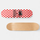 Patroon voor rode en witte toetsenborden persoonlijk skateboard (Horizontaal)