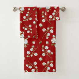 Patroon voor rode en witte Waterverf Bad Handdoek