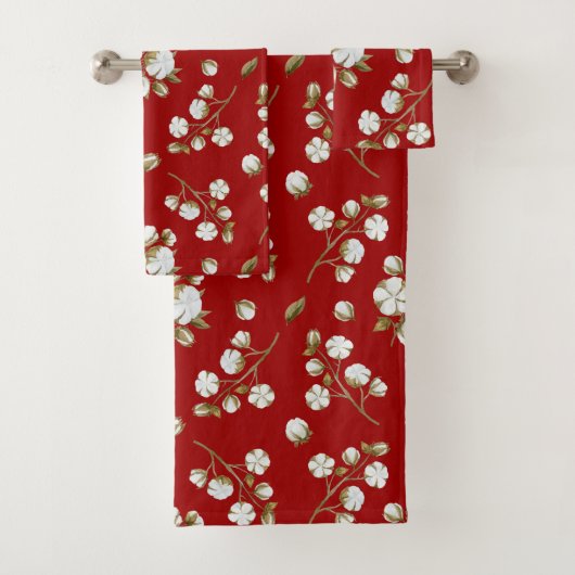 Patroon voor rode en witte Waterverf Bad Handdoek (Insitu)