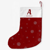 Patroon voor rode en zilvervetten kleine kerstsok (Achterkant)