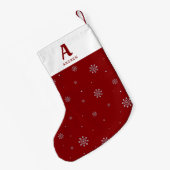 Patroon voor rode en zilvervetten kleine kerstsok (Achterkant (Hangend))