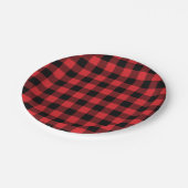 Patroon voor rode en zwarte buffels papieren bordje (Gekanteld)