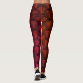 Patroon voor rode en zwarte golven leggings (Achterkant)