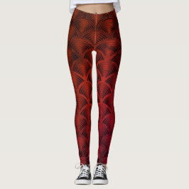 Patroon voor rode en zwarte golven leggings