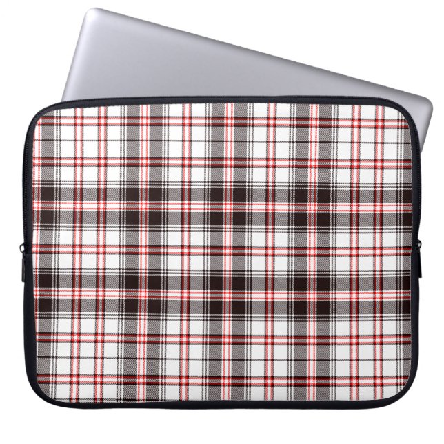 Patroon voor rode en zwarte plaat laptop sleeve (Voorkant)