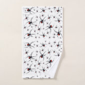 Patroon voor rode en zwarte spin bad handdoek (Handdoek)