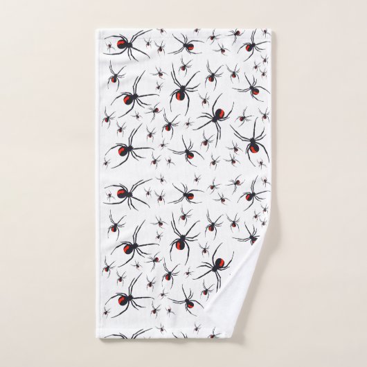 Patroon voor rode en zwarte spin bad handdoek (Handdoek)
