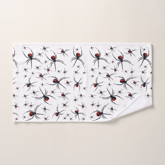 Patroon voor rode en zwarte spin bad handdoek (Handdoek)