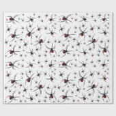 Patroon voor rode en zwarte spin cadeaupapier (Vlak)