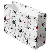 Patroon voor rode en zwarte spin groot cadeauzakje (Voorkant Gekanteld)