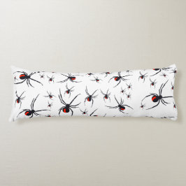 Patroon voor rode en zwarte spin lichaamskussen