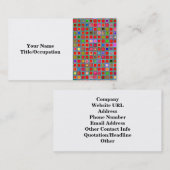 Patroon voor rode, groene en blauwe "clay" tegels visitekaartje (Voorkant / Achterkant)