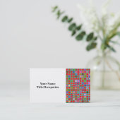 Patroon voor rode, groene en blauwe "clay" tegels visitekaartje (Staand voorkant)