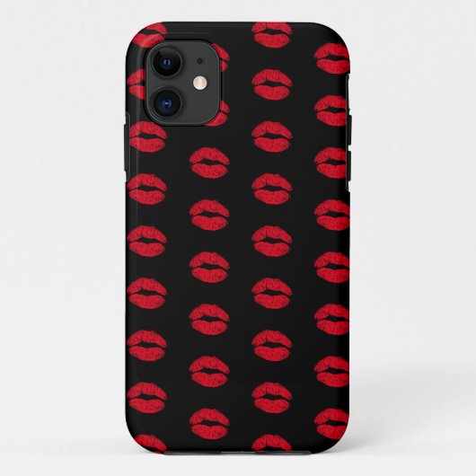 Patroon voor rode kissons Case-Mate iPhone case (Achterkant)